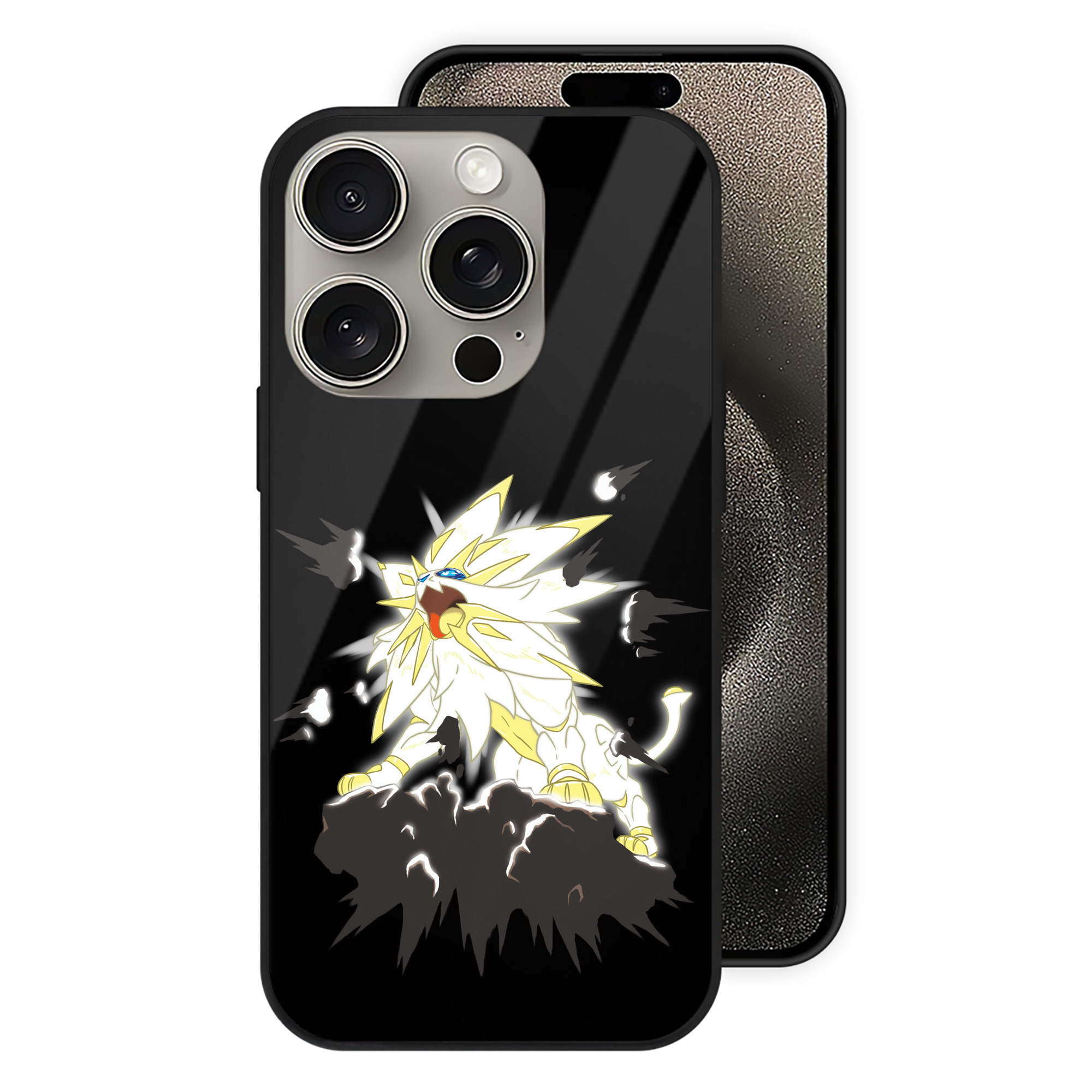 ポケットモンスター Pokémon 【iPhone15Pro対応】スマホケース 耐衝撃＆黄変防止 背面ガラス