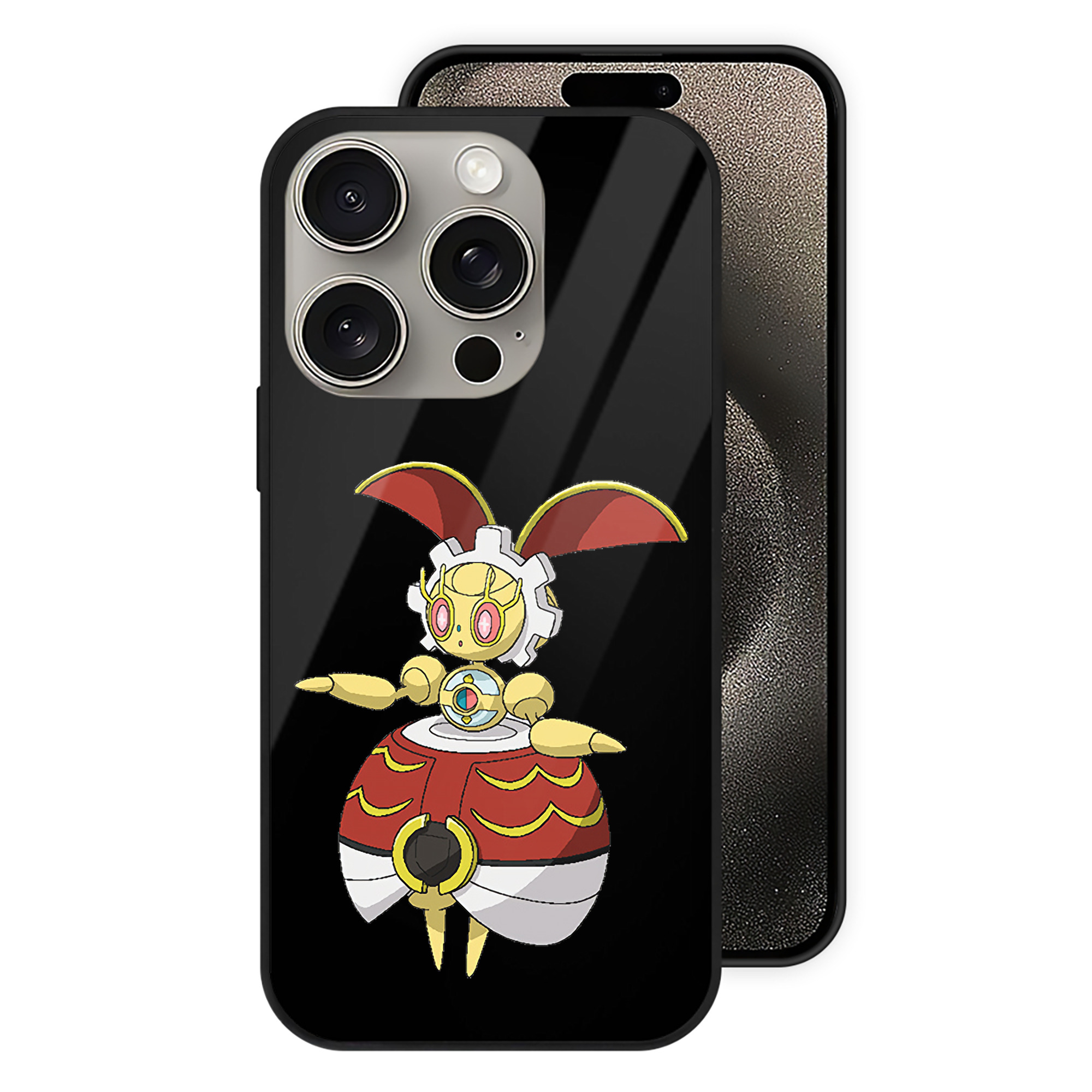 ポケットモンスター Pokémon 【iPhone15Pro対応】スマホケース 耐衝撃＆黄変防止 背面ガラス