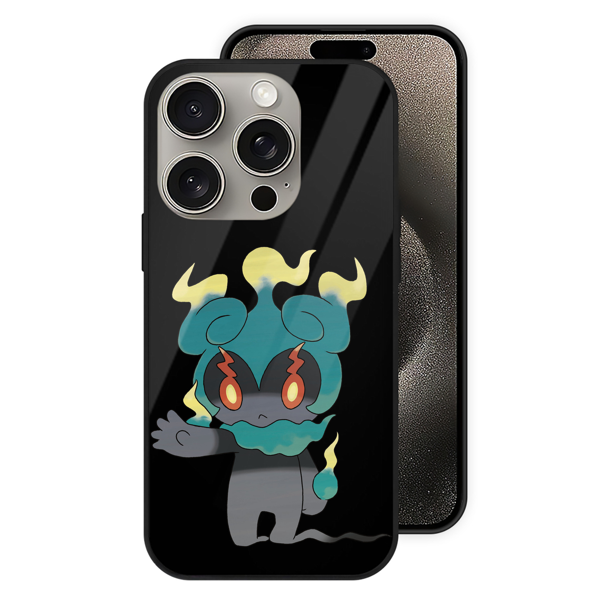 ポケットモンスター Pokémon 【iPhone15Pro対応】スマホケース 耐衝撃＆黄変防止 背面ガラス