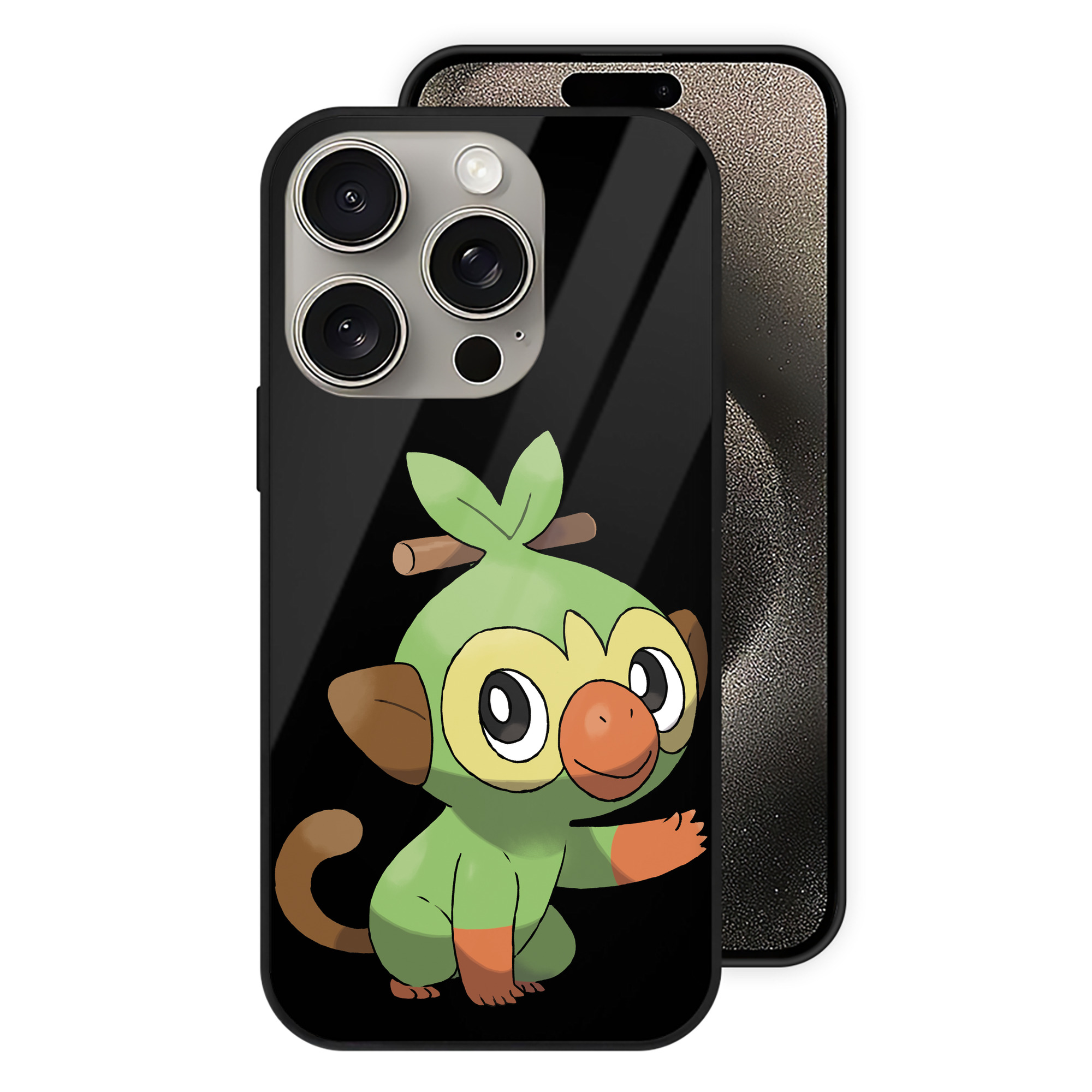 ポケットモンスター Pokémon 【iPhone15Pro対応】スマホケース 耐衝撃＆黄変防止 背面ガラス