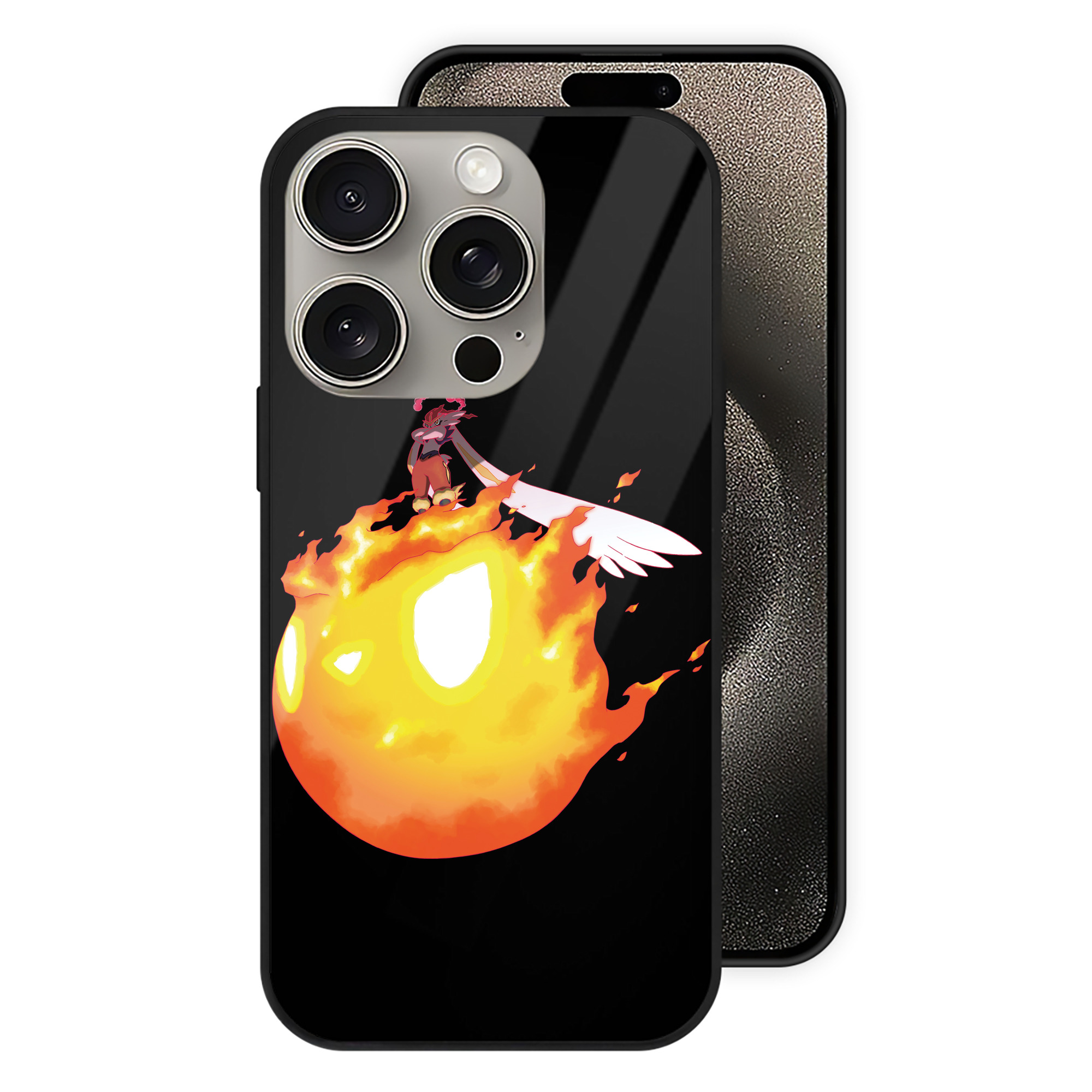 ポケットモンスター Pokémon 【iPhone15Pro対応】スマホケース 耐衝撃＆黄変防止 背面ガラス
