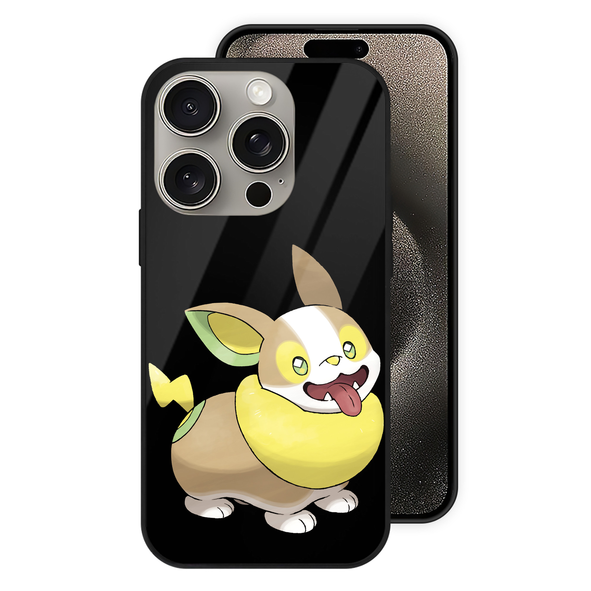 ポケットモンスター Pokémon 【iPhone15Pro対応】スマホケース 耐衝撃＆黄変防止 背面ガラス