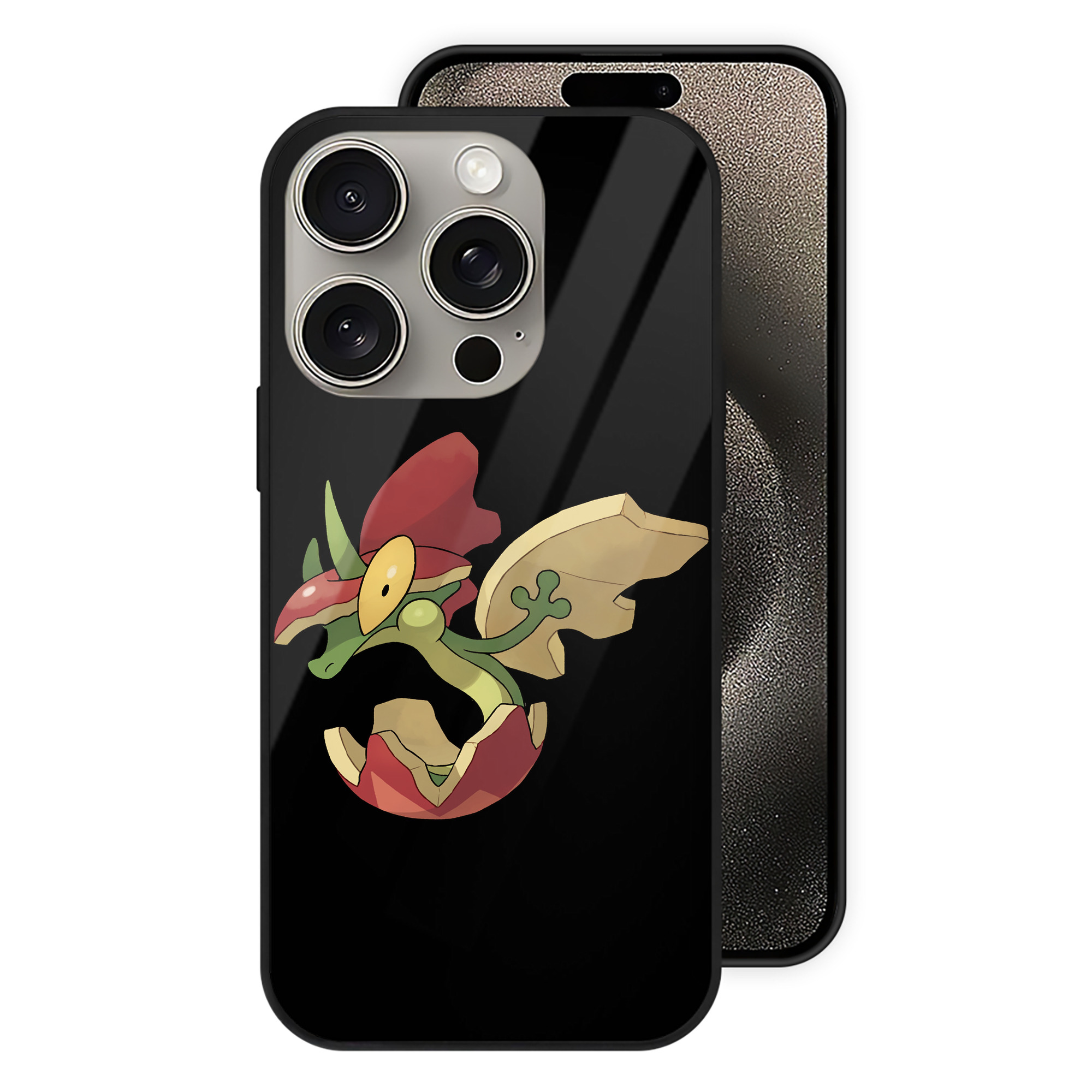 ポケットモンスター Pokémon 【iPhone15Pro対応】スマホケース 耐衝撃＆黄変防止 背面ガラス