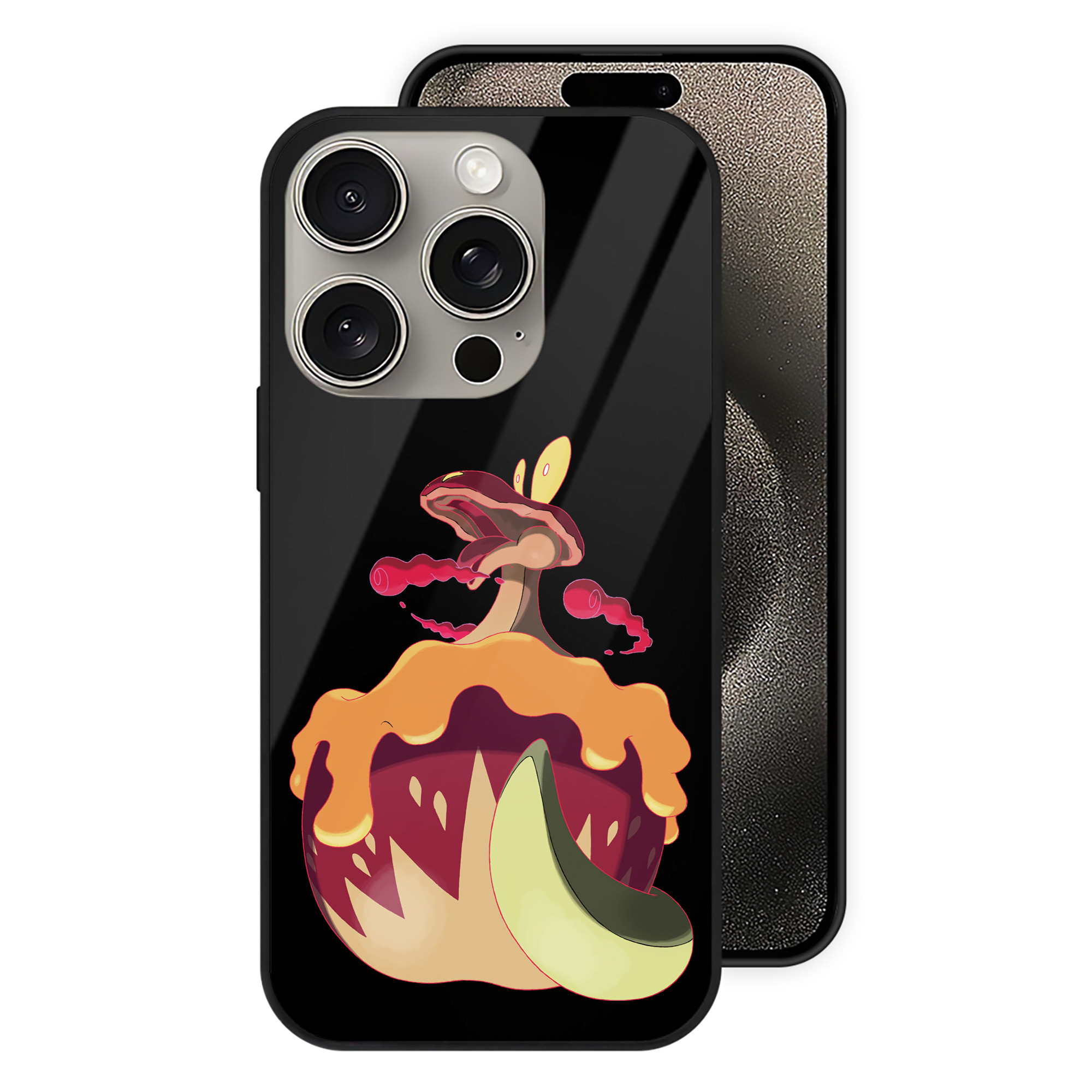 ポケットモンスター Pokémon 【iPhone15Pro対応】スマホケース 耐衝撃＆黄変防止 背面ガラス