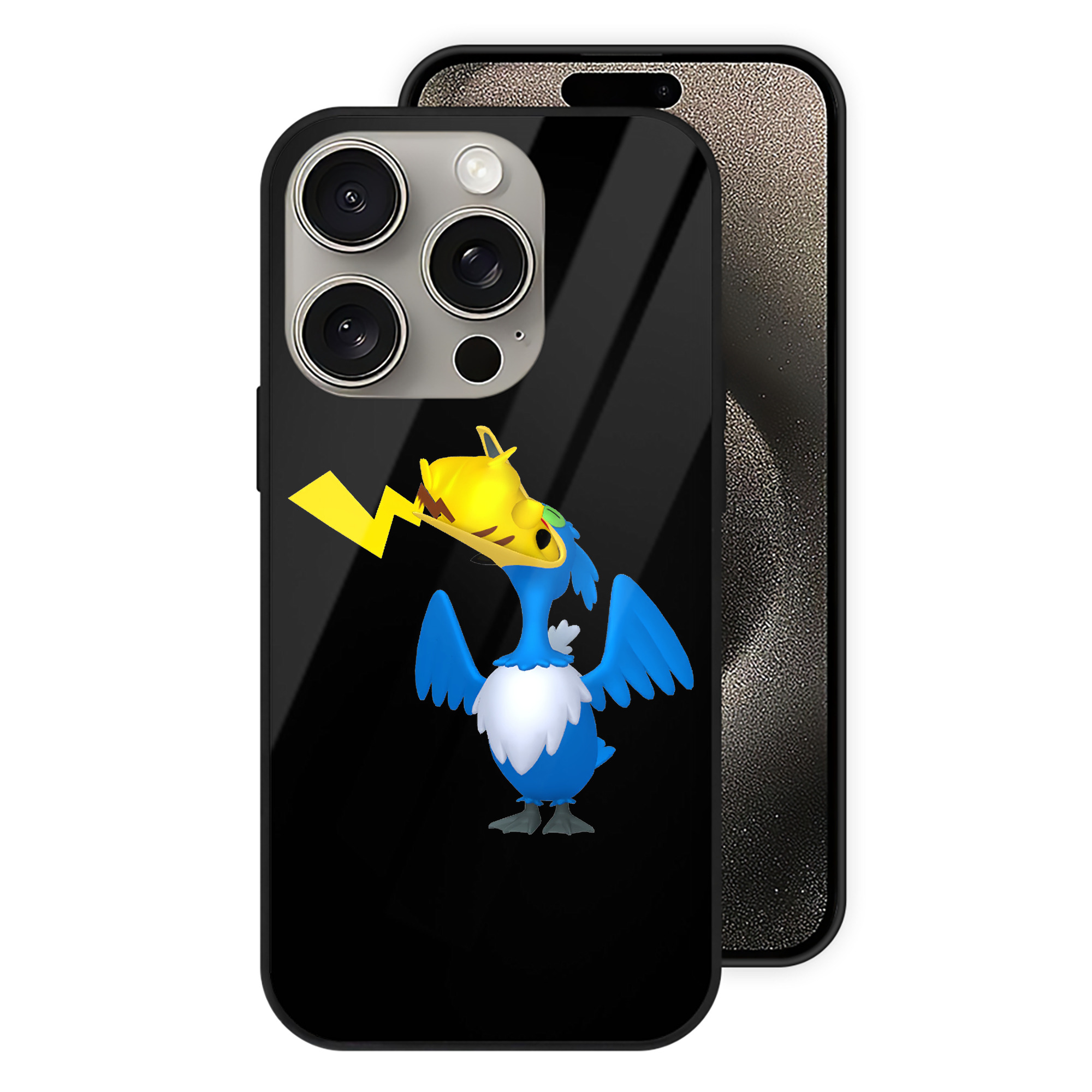 ポケットモンスター Pokémon 【iPhone15Pro対応】スマホケース 耐衝撃＆黄変防止 背面ガラス