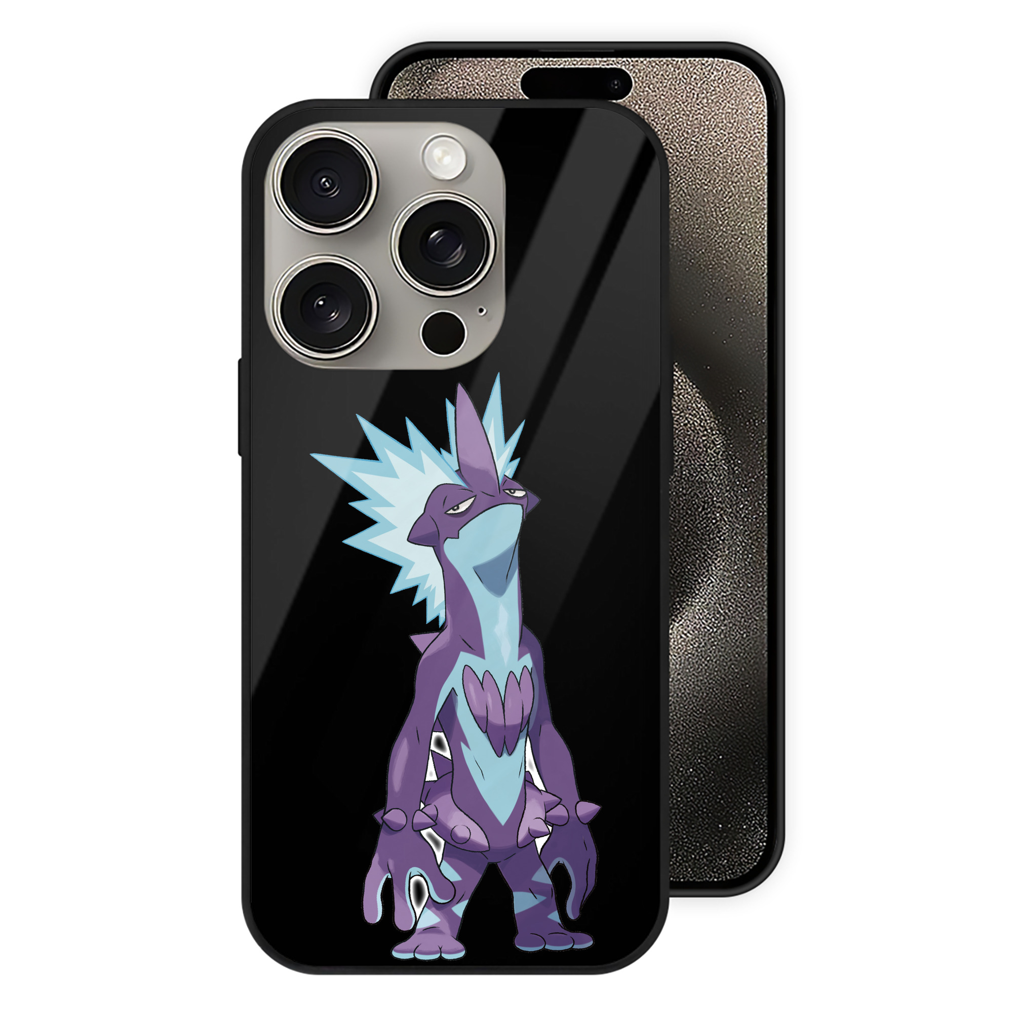 ポケットモンスター Pokémon 【iPhone15Pro対応】スマホケース 耐衝撃＆黄変防止 背面ガラス