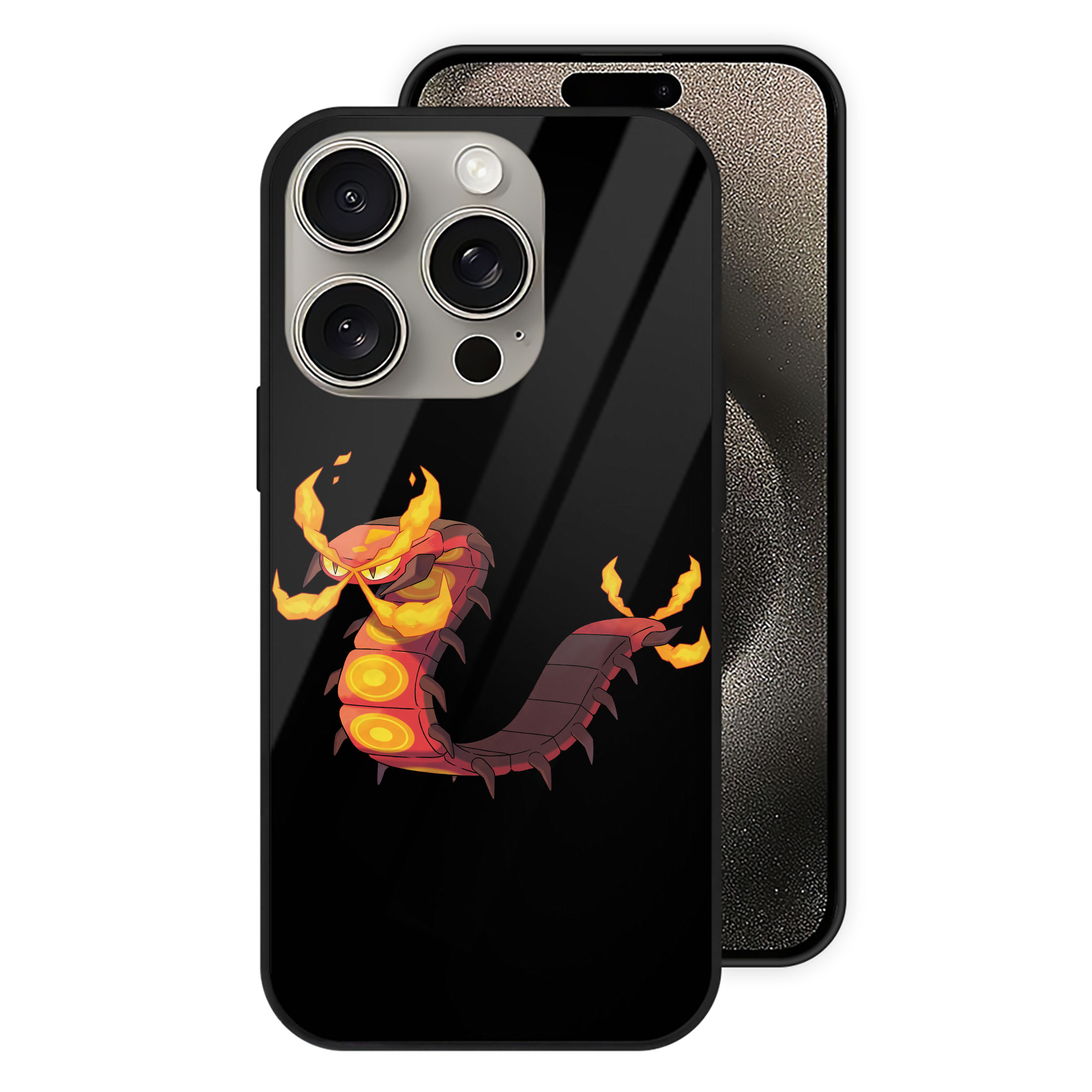 ポケットモンスター Pokémon 【iPhone15Pro対応】スマホケース 耐衝撃＆黄変防止 背面ガラス