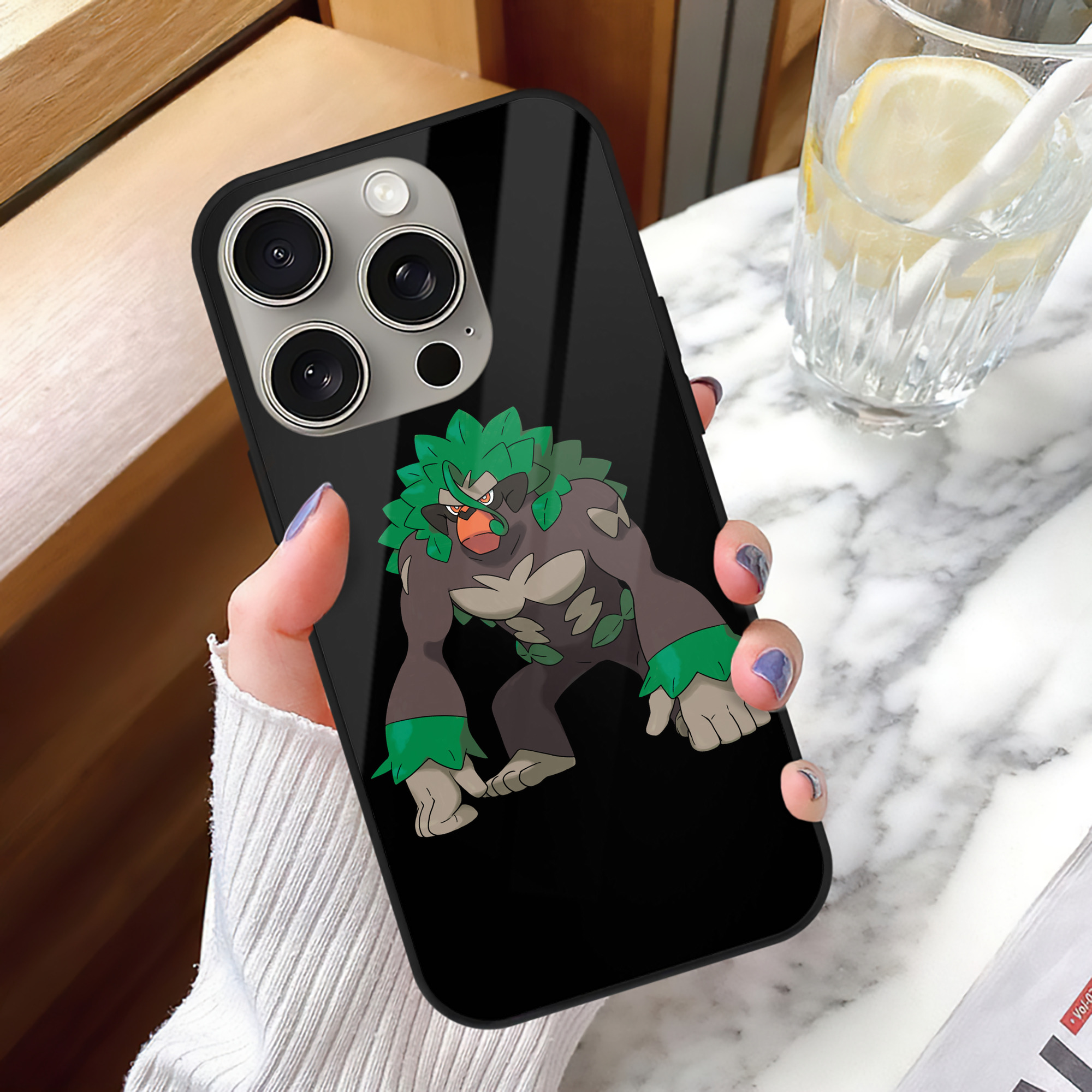 ポケットモンスター Pokémon 【iPhone15Pro対応】スマホケース 耐衝撃＆黄変防止 背面ガラス