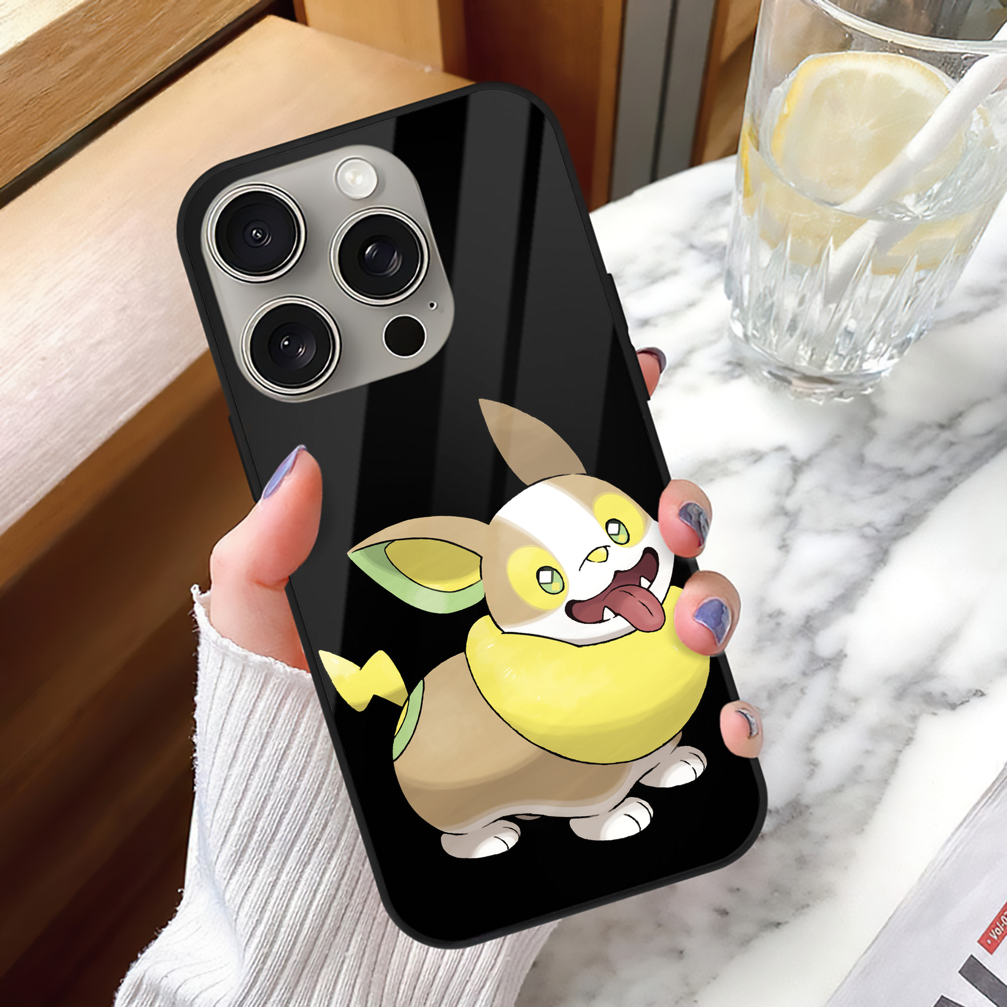 ポケットモンスター Pokémon 【iPhone15Pro対応】スマホケース 耐衝撃＆黄変防止 背面ガラス