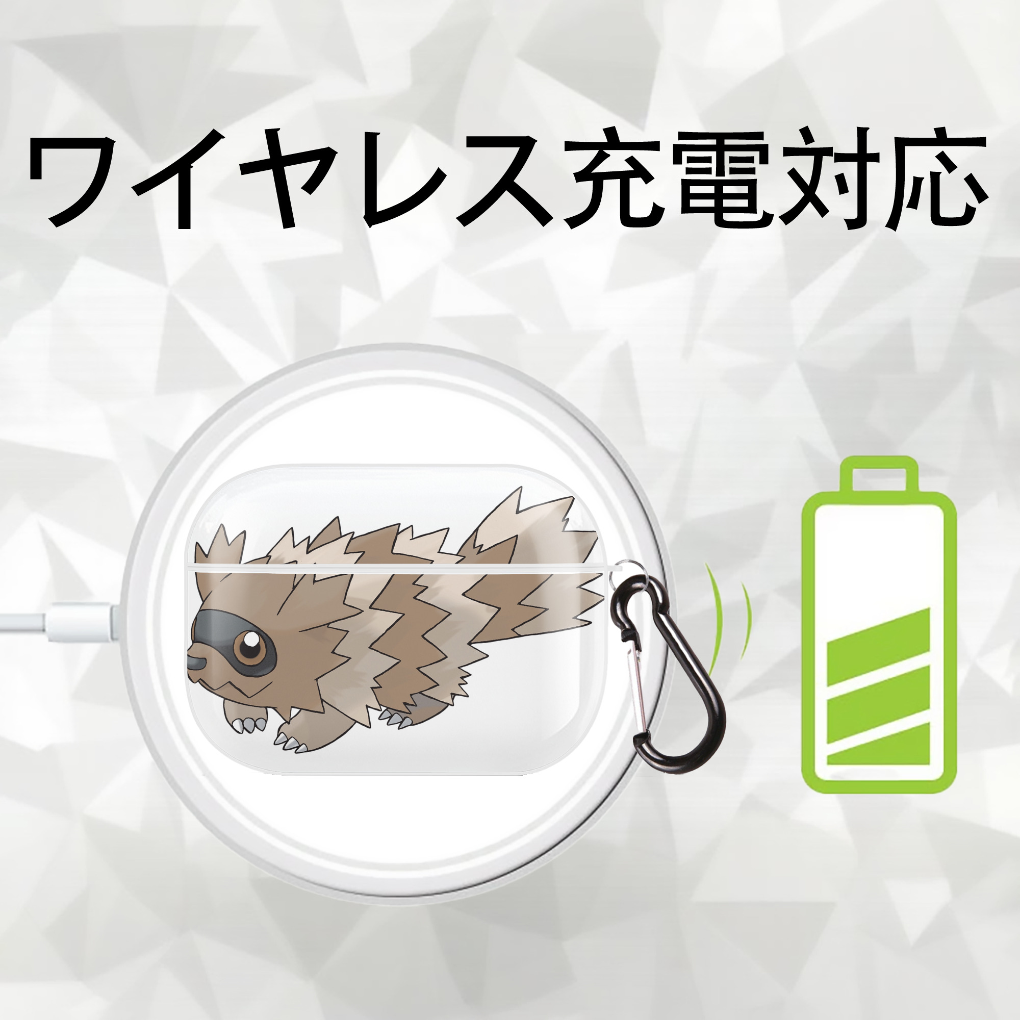 ポケットモンスター Pokémon 【AirPods Pro用】ハードシェル保護ケース 耐衝撃・防指紋・カラビナ付き商品仕様