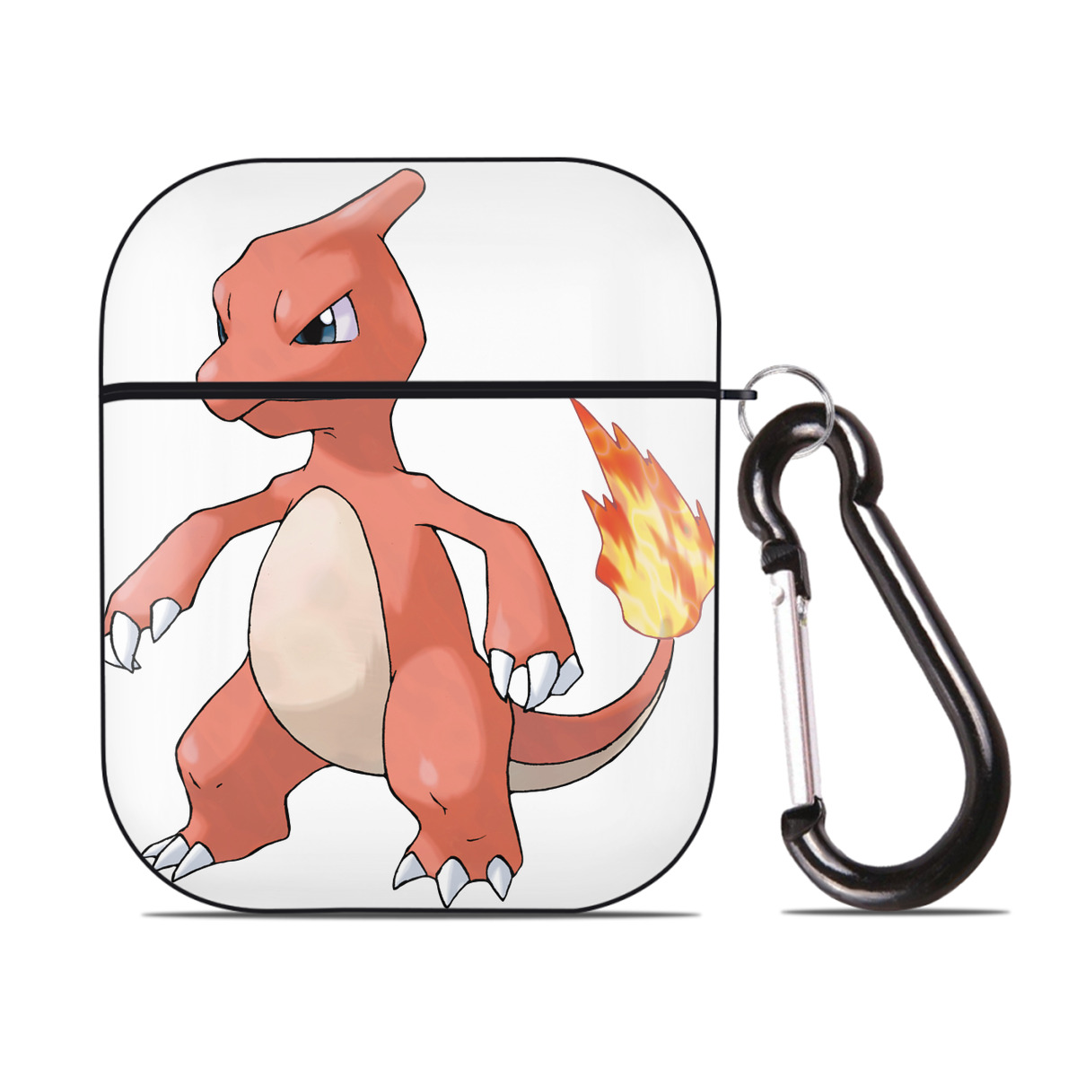 （画像用） ポケットモンスター Pokémon AirPods 第2世代保護ケース ハードシェル ブラック 耐衝撃・防指紋・カラビナ付き