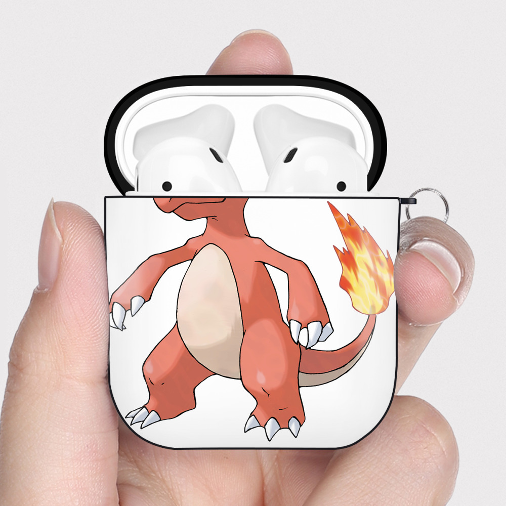 （画像用） ポケットモンスター Pokémon AirPods 第2世代保護ケース ハードシェル ブラック 耐衝撃・防指紋・カラビナ付き