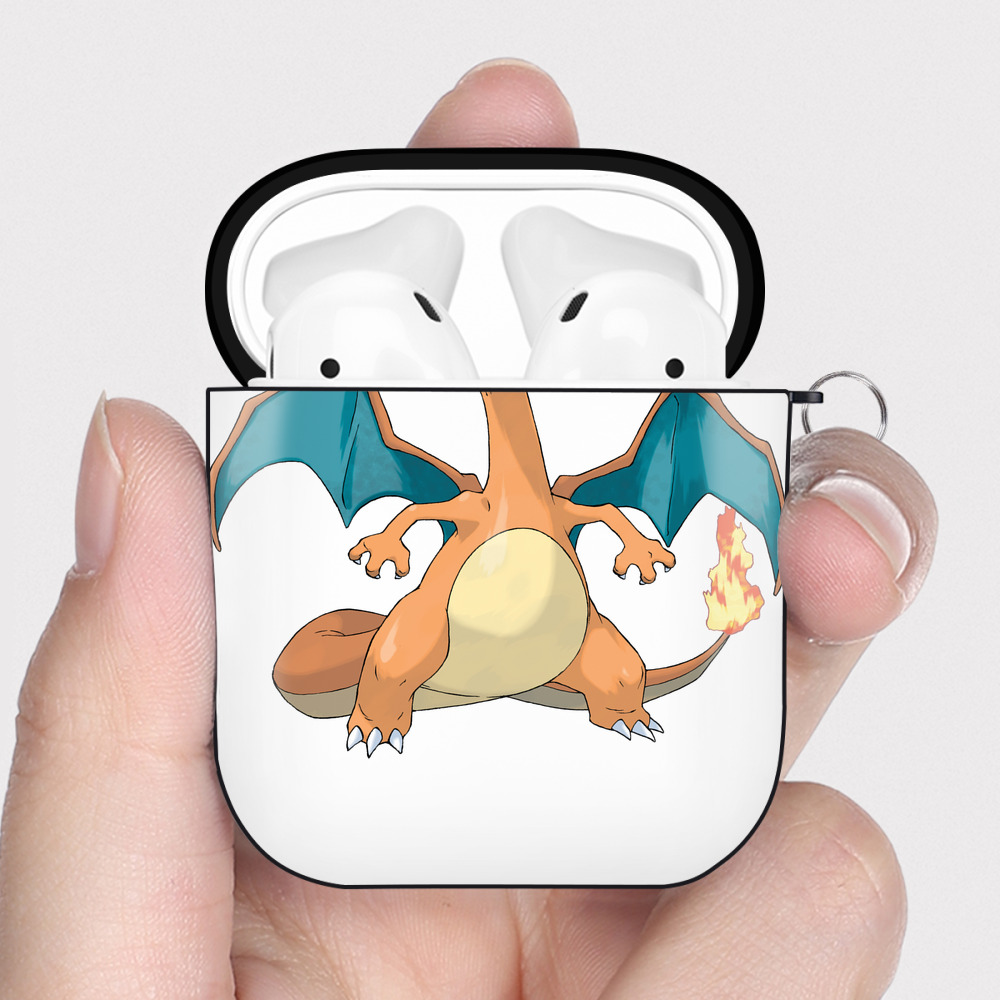 （画像用） ポケットモンスター Pokémon AirPods 第2世代保護ケース ハードシェル ブラック 耐衝撃・防指紋・カラビナ付き