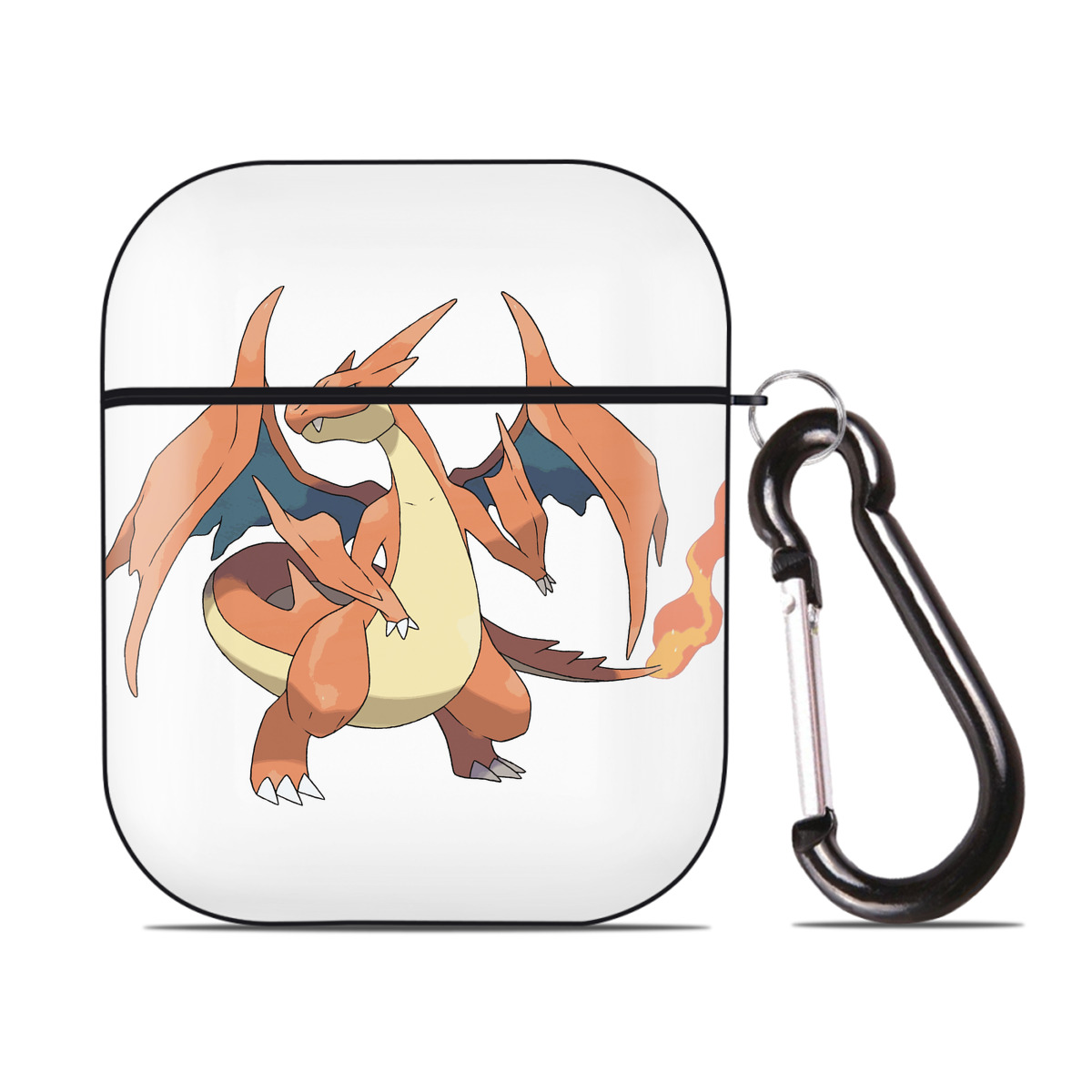 （画像用） ポケットモンスター Pokémon AirPods 第2世代保護ケース ハードシェル ブラック 耐衝撃・防指紋・カラビナ付き