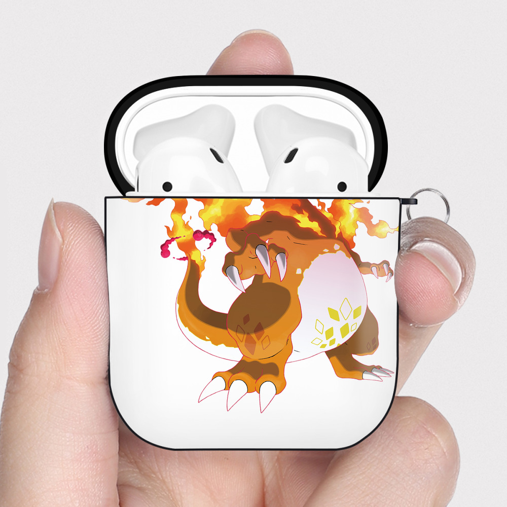 （画像用） ポケットモンスター Pokémon AirPods 第2世代保護ケース ハードシェル ブラック 耐衝撃・防指紋・カラビナ付き