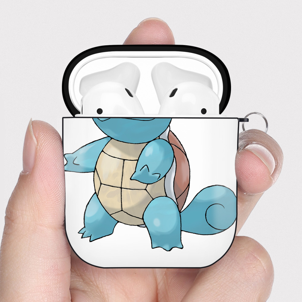 （画像用） ポケットモンスター Pokémon AirPods 第2世代保護ケース ハードシェル ブラック 耐衝撃・防指紋・カラビナ付き