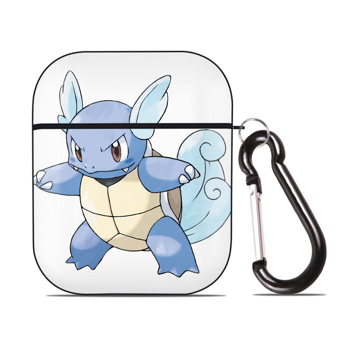 （画像用） ポケットモンスター Pokémon AirPods 第2世代保護ケース ハードシェル ブラック 耐衝撃・防指紋・カラビナ付き