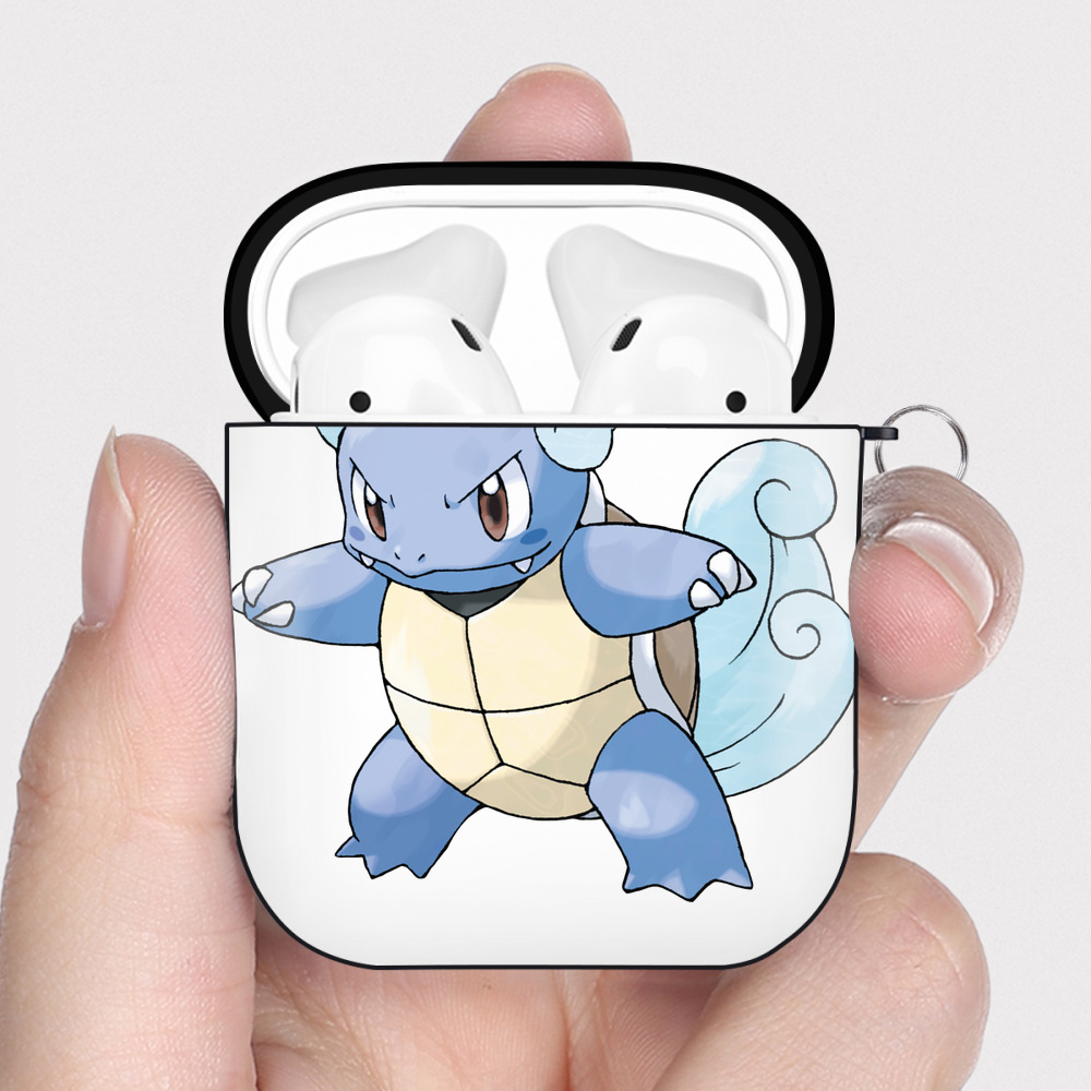 （画像用） ポケットモンスター Pokémon AirPods 第2世代保護ケース ハードシェル ブラック 耐衝撃・防指紋・カラビナ付き