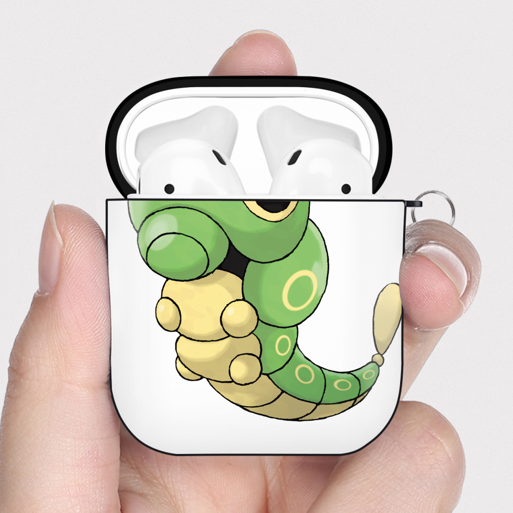 （画像用） ポケットモンスター Pokémon AirPods 第2世代保護ケース ハードシェル ブラック 耐衝撃・防指紋・カラビナ付き
