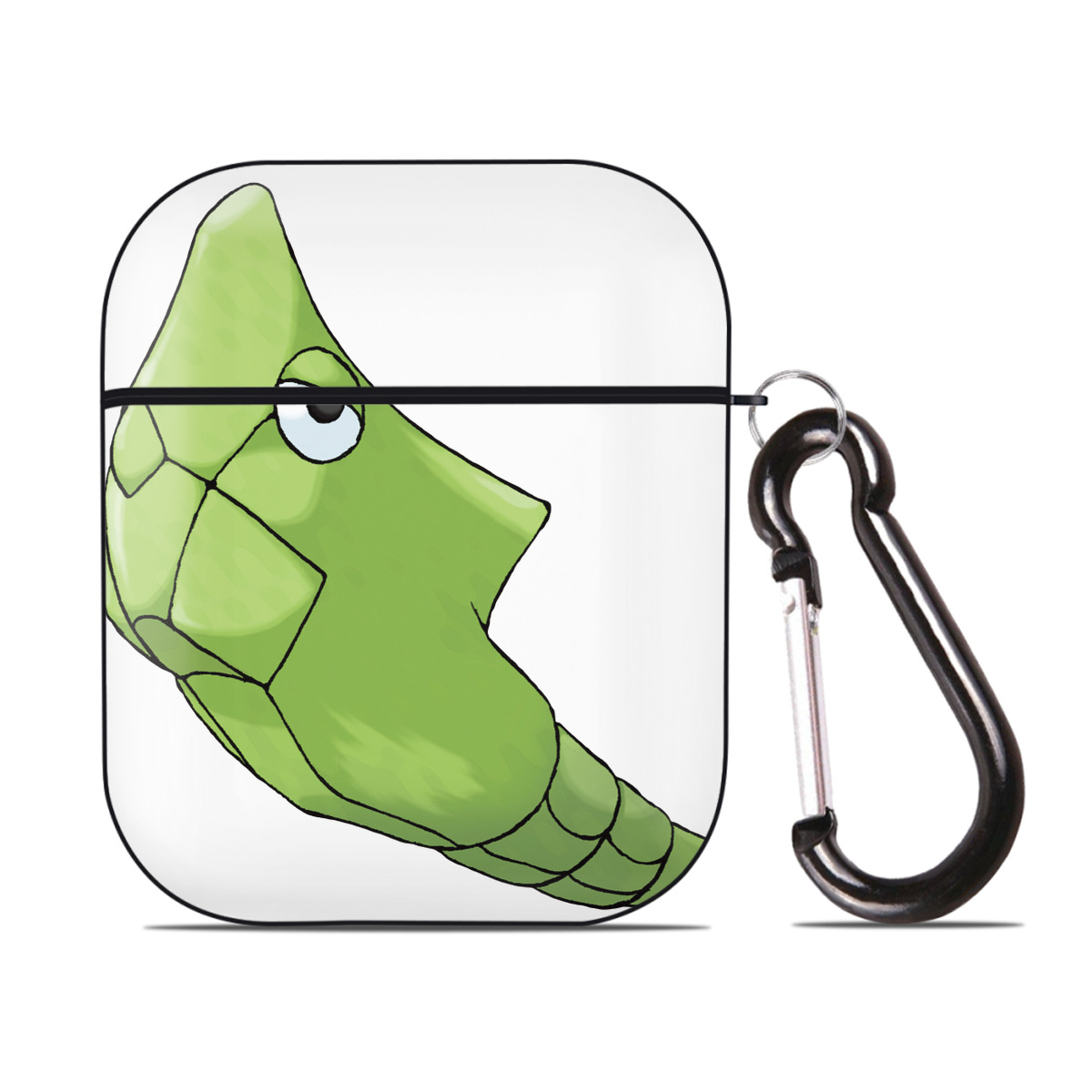 （画像用） ポケットモンスター Pokémon AirPods 第2世代保護ケース ハードシェル ブラック 耐衝撃・防指紋・カラビナ付き