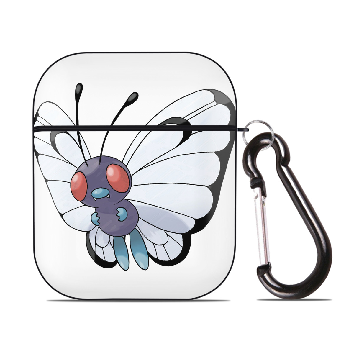 （画像用） ポケットモンスター Pokémon AirPods 第2世代保護ケース ハードシェル ブラック 耐衝撃・防指紋・カラビナ付き