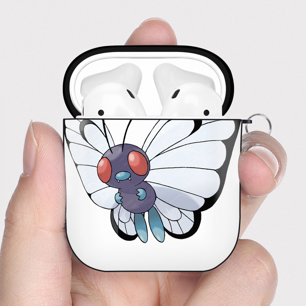 （画像用） ポケットモンスター Pokémon AirPods 第2世代保護ケース ハードシェル ブラック 耐衝撃・防指紋・カラビナ付き