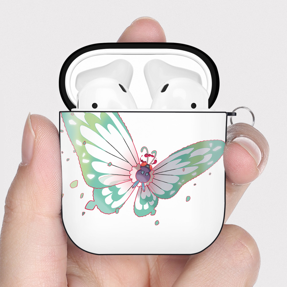 （画像用） ポケットモンスター Pokémon AirPods 第2世代保護ケース ハードシェル ブラック 耐衝撃・防指紋・カラビナ付き