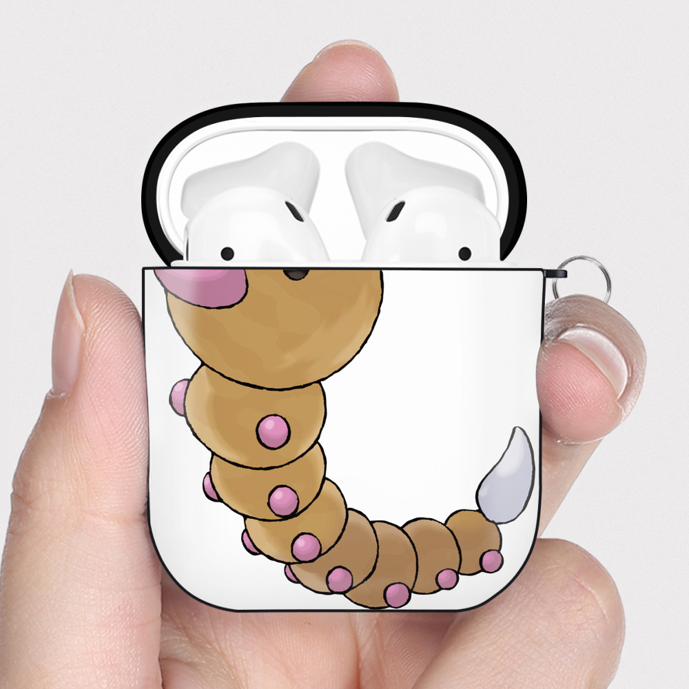 （画像用） ポケットモンスター Pokémon AirPods 第2世代保護ケース ハードシェル ブラック 耐衝撃・防指紋・カラビナ付き