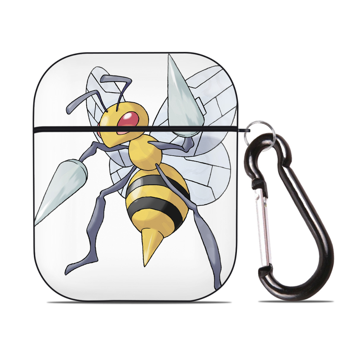 （画像用） ポケットモンスター Pokémon AirPods 第2世代保護ケース ハードシェル ブラック 耐衝撃・防指紋・カラビナ付き