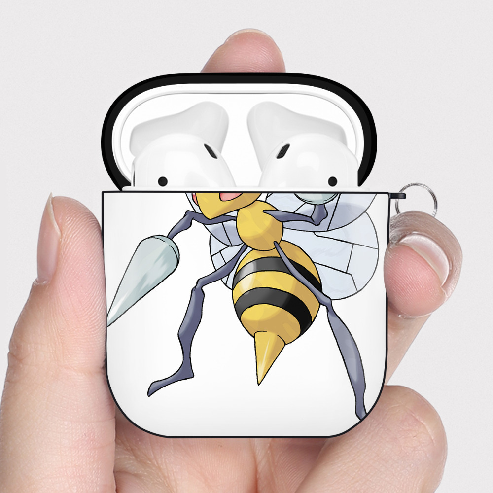 （画像用） ポケットモンスター Pokémon AirPods 第2世代保護ケース ハードシェル ブラック 耐衝撃・防指紋・カラビナ付き