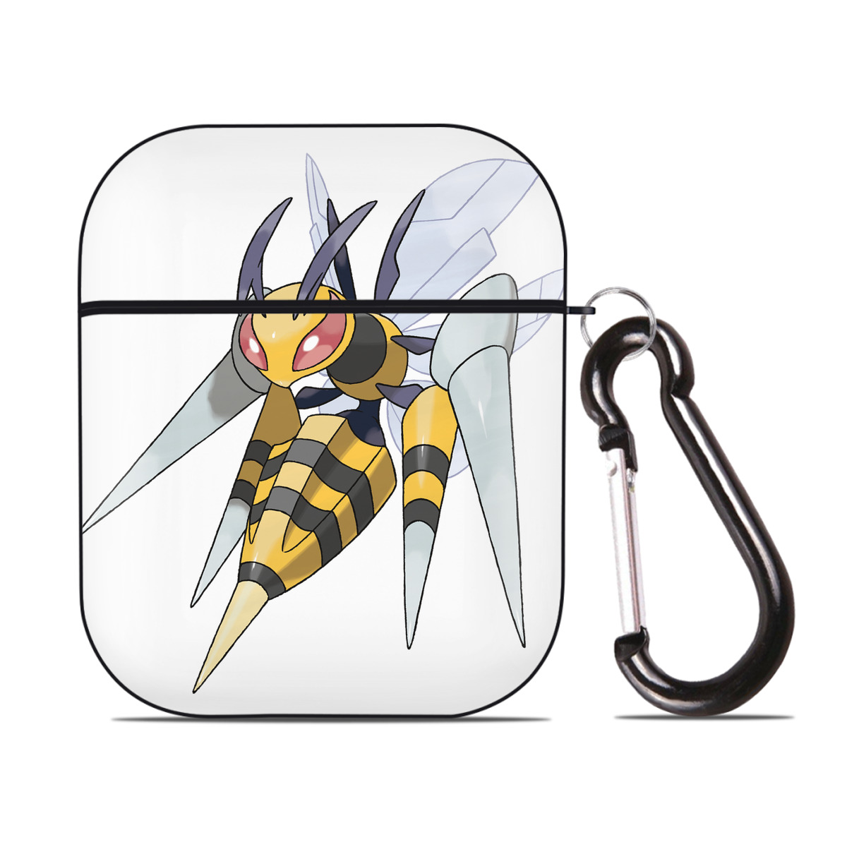 （画像用） ポケットモンスター Pokémon AirPods 第2世代保護ケース ハードシェル ブラック 耐衝撃・防指紋・カラビナ付き
