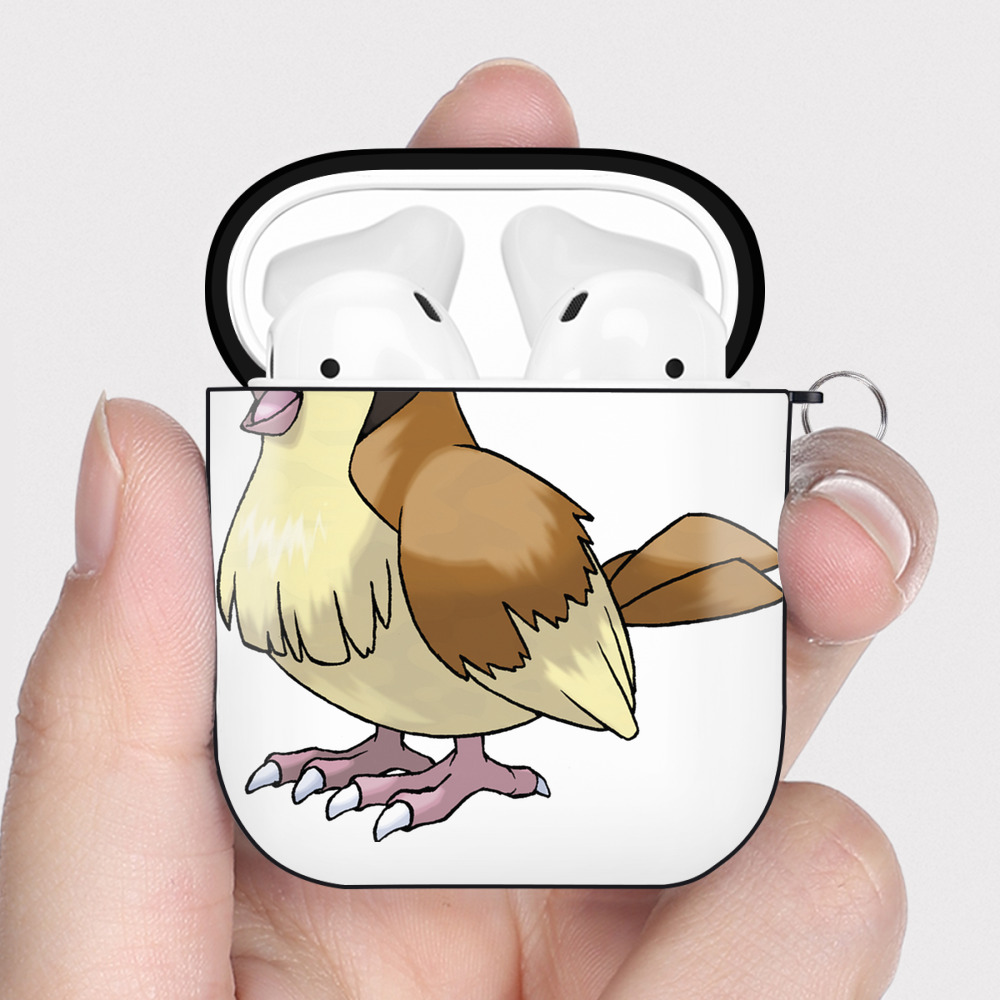 （画像用） ポケットモンスター Pokémon AirPods 第2世代保護ケース ハードシェル ブラック 耐衝撃・防指紋・カラビナ付き