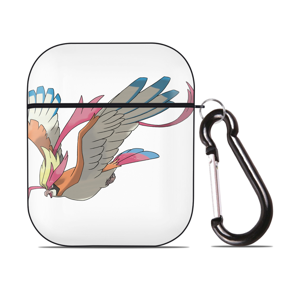 （画像用） ポケットモンスター Pokémon AirPods 第2世代保護ケース ハードシェル ブラック 耐衝撃・防指紋・カラビナ付き