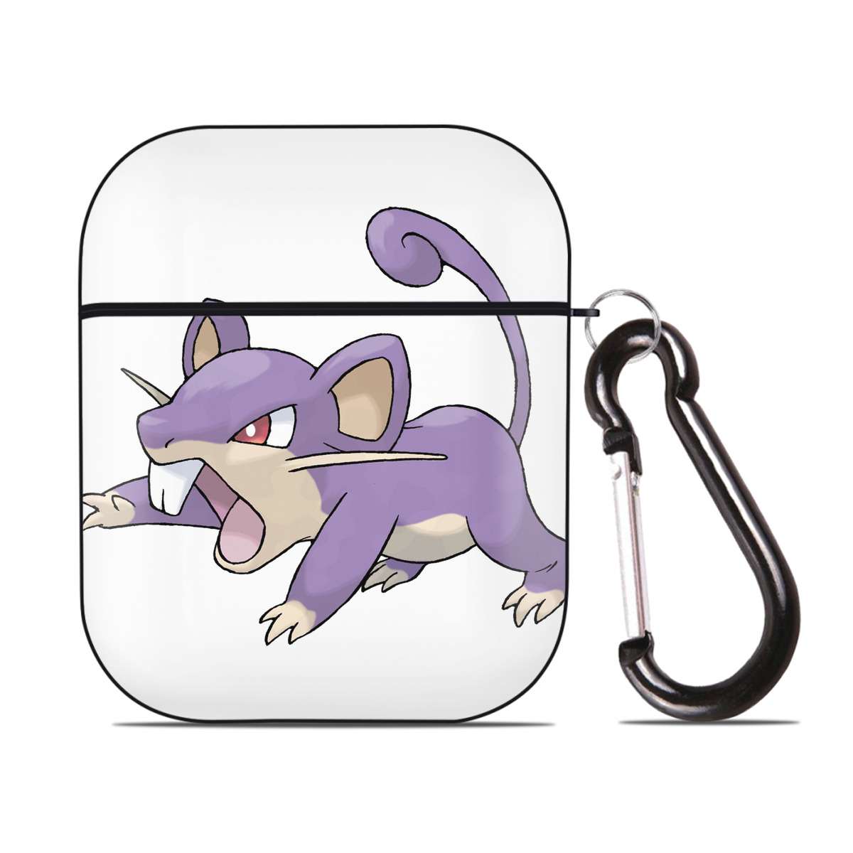（画像用） ポケットモンスター Pokémon AirPods 第2世代保護ケース ハードシェル ブラック 耐衝撃・防指紋・カラビナ付き