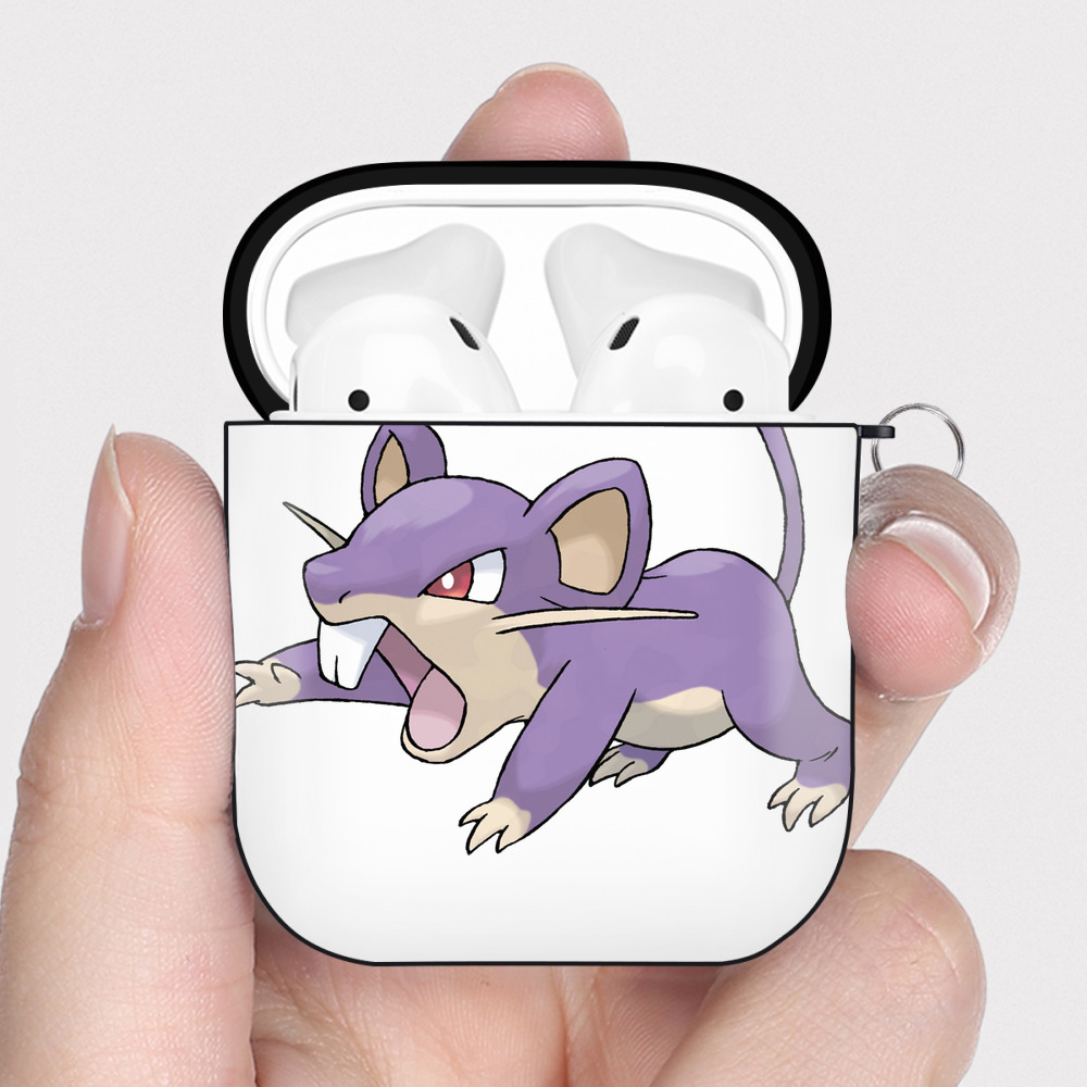 （画像用） ポケットモンスター Pokémon AirPods 第2世代保護ケース ハードシェル ブラック 耐衝撃・防指紋・カラビナ付き