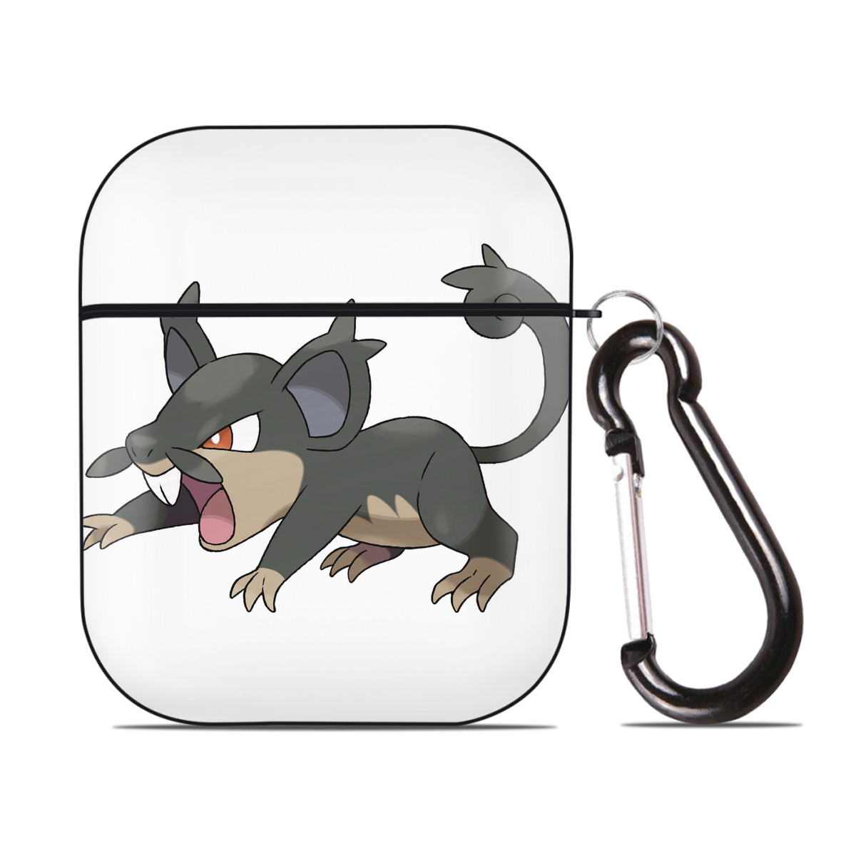 （画像用） ポケットモンスター Pokémon AirPods 第2世代保護ケース ハードシェル ブラック 耐衝撃・防指紋・カラビナ付き