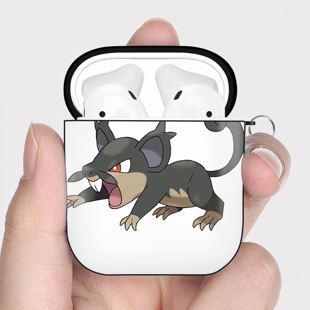 （画像用） ポケットモンスター Pokémon AirPods 第2世代保護ケース ハードシェル ブラック 耐衝撃・防指紋・カラビナ付き