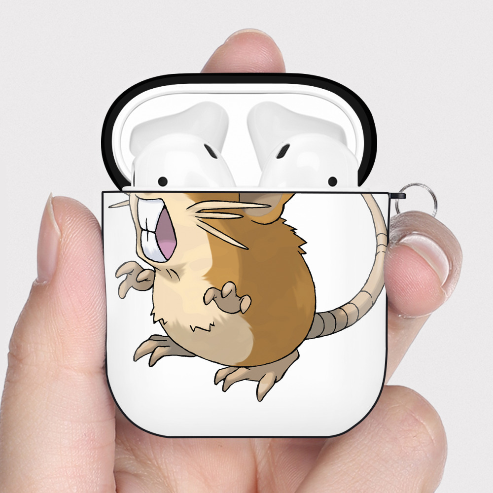 （画像用） ポケットモンスター Pokémon AirPods 第2世代保護ケース ハードシェル ブラック 耐衝撃・防指紋・カラビナ付き