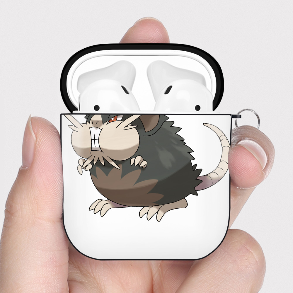 （画像用） ポケットモンスター Pokémon AirPods 第2世代保護ケース ハードシェル ブラック 耐衝撃・防指紋・カラビナ付き