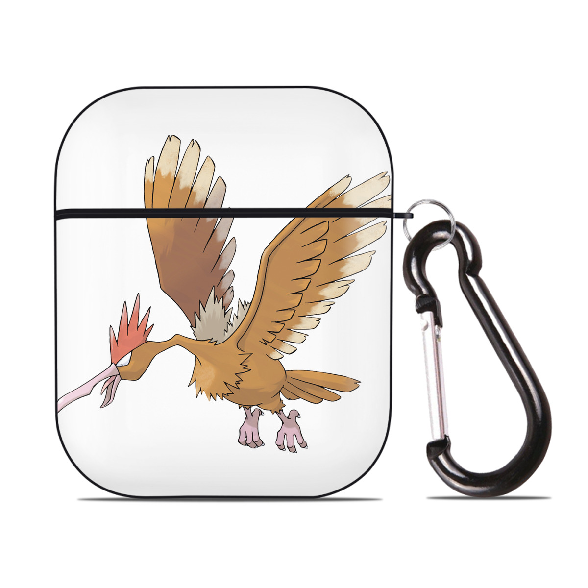 （画像用） ポケットモンスター Pokémon AirPods 第2世代保護ケース ハードシェル ブラック 耐衝撃・防指紋・カラビナ付き