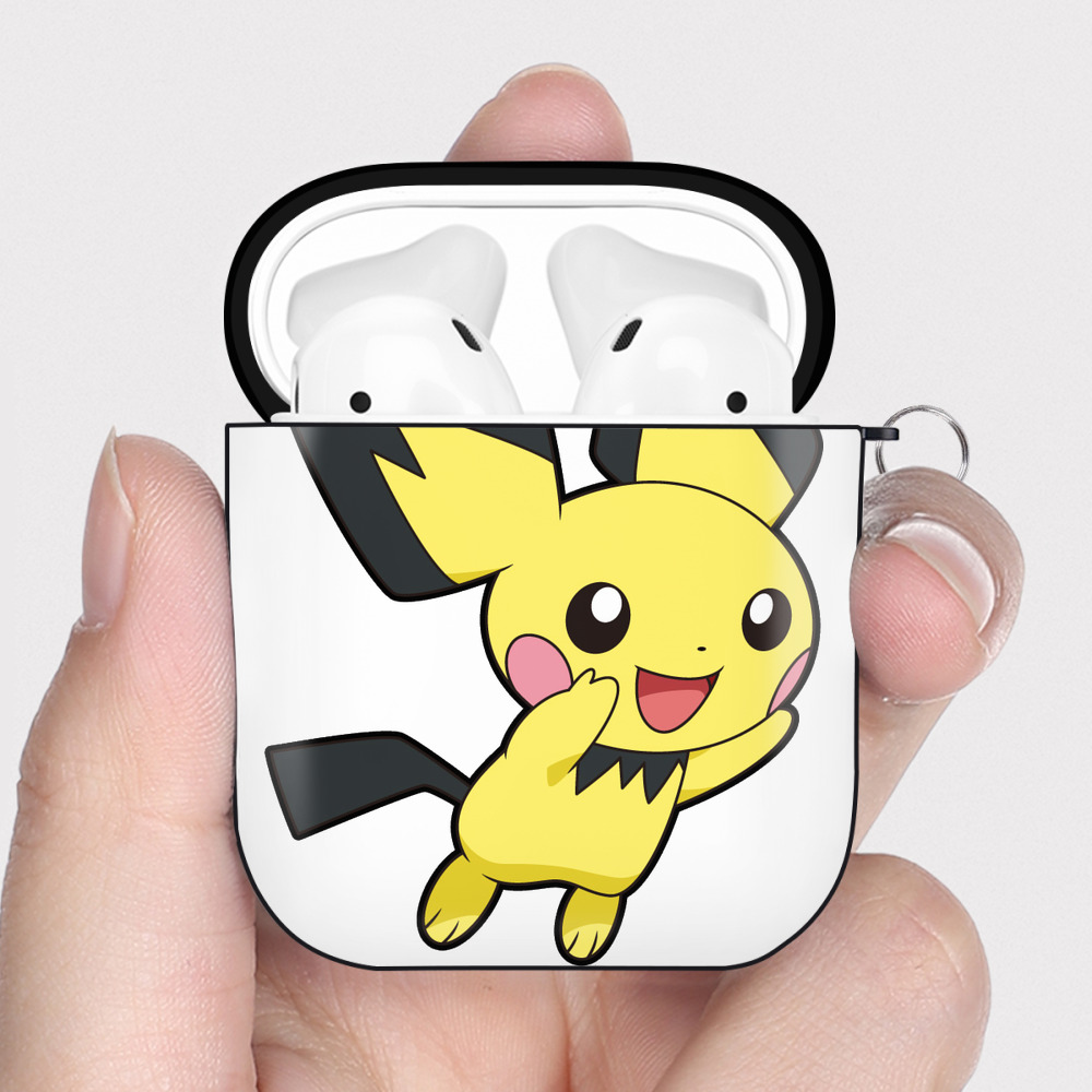 （画像用） ポケットモンスター Pokémon AirPods 第2世代保護ケース ハードシェル ブラック 耐衝撃・防指紋・カラビナ付き