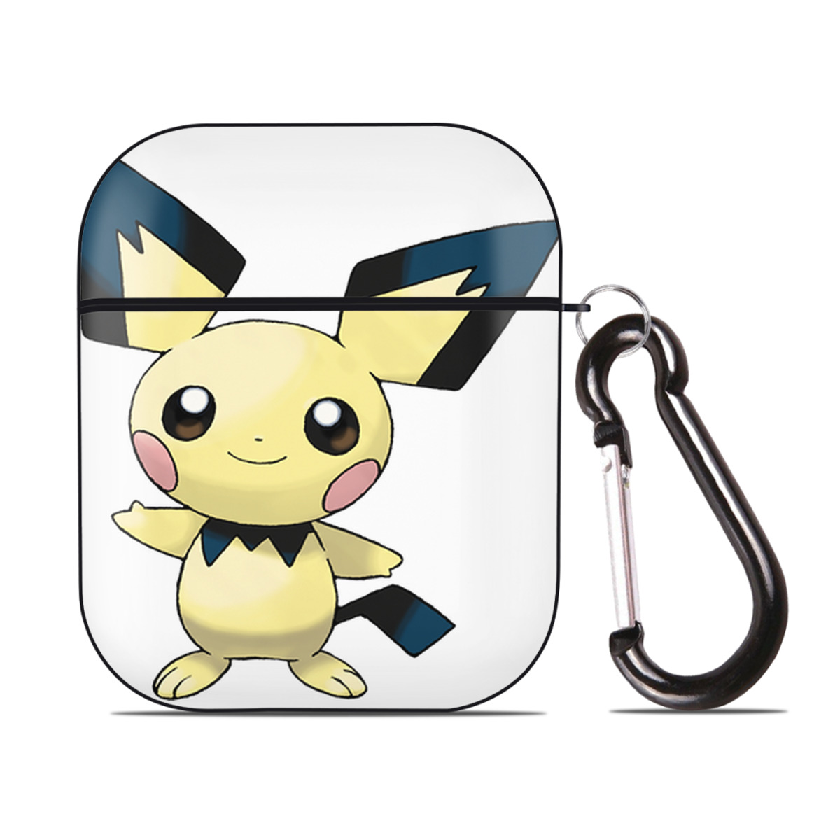 （画像用） ポケットモンスター Pokémon AirPods 第2世代保護ケース ハードシェル ブラック 耐衝撃・防指紋・カラビナ付き