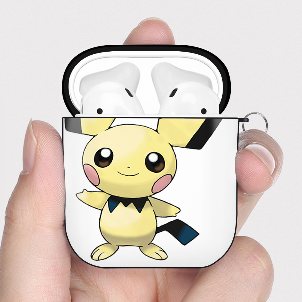 （画像用） ポケットモンスター Pokémon AirPods 第2世代保護ケース ハードシェル ブラック 耐衝撃・防指紋・カラビナ付き