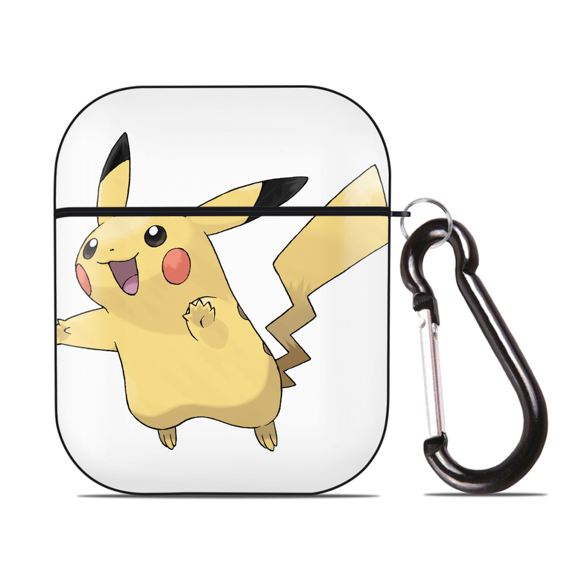 （画像用） ポケットモンスター Pokémon AirPods 第2世代保護ケース ハードシェル ブラック 耐衝撃・防指紋・カラビナ付き