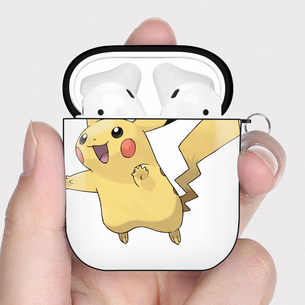 （画像用） ポケットモンスター Pokémon AirPods 第2世代保護ケース ハードシェル ブラック 耐衝撃・防指紋・カラビナ付き