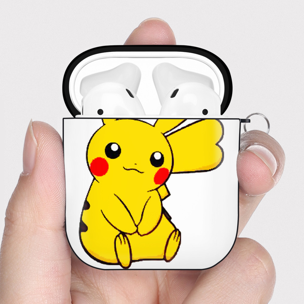 （画像用） ポケットモンスター Pokémon AirPods 第2世代保護ケース ハードシェル ブラック 耐衝撃・防指紋・カラビナ付き