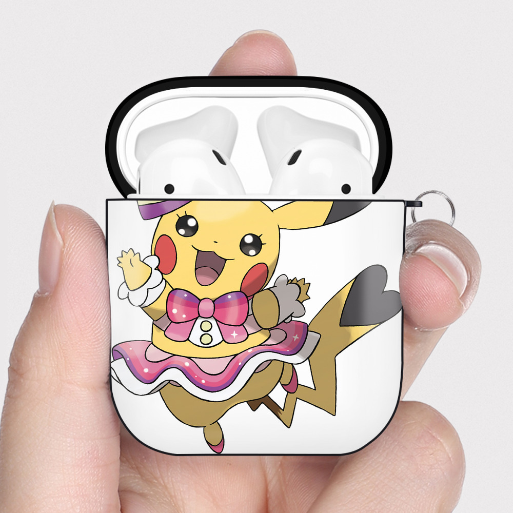 （画像用） ポケットモンスター Pokémon AirPods 第2世代保護ケース ハードシェル ブラック 耐衝撃・防指紋・カラビナ付き