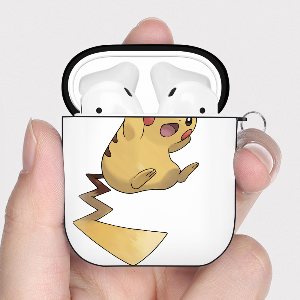 （画像用） ポケットモンスター Pokémon AirPods 第2世代保護ケース ハードシェル ブラック 耐衝撃・防指紋・カラビナ付き