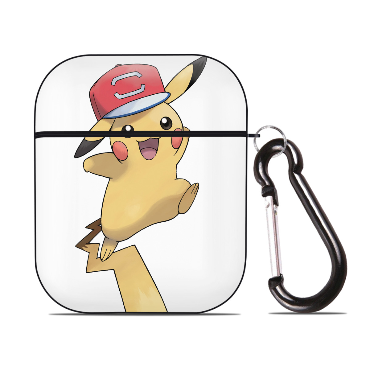 （画像用） ポケットモンスター Pokémon AirPods 第2世代保護ケース ハードシェル ブラック 耐衝撃・防指紋・カラビナ付き