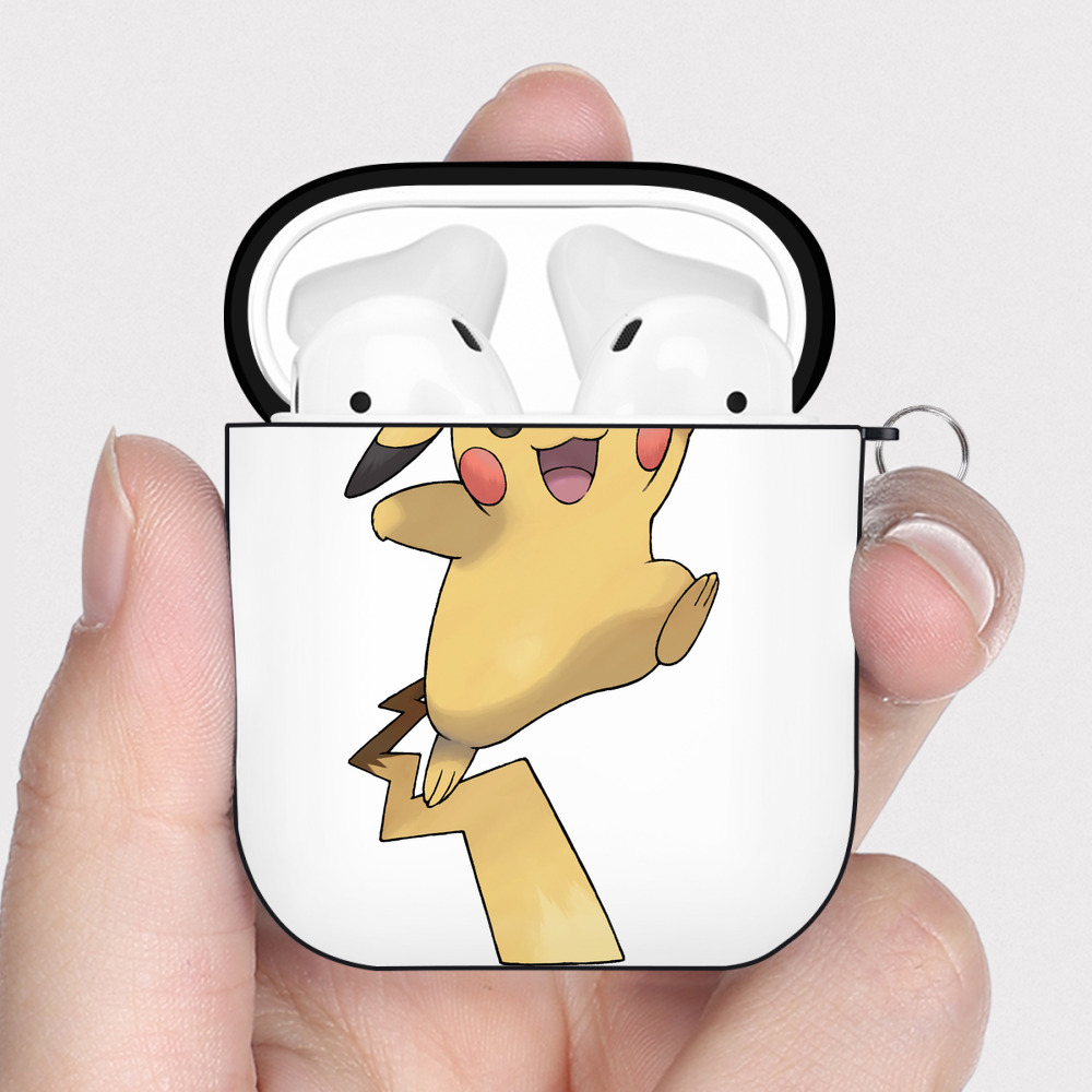（画像用） ポケットモンスター Pokémon AirPods 第2世代保護ケース ハードシェル ブラック 耐衝撃・防指紋・カラビナ付き